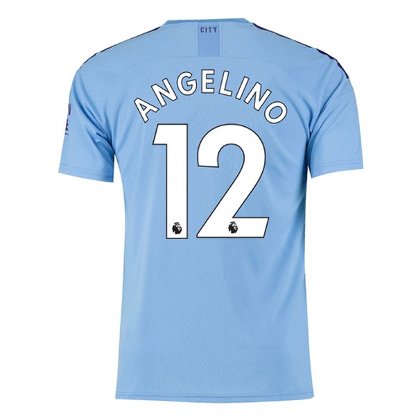 Trikot Manchester City NO.12 Angelino Heim 2019-20 Blau Fussballtrikots Günstig